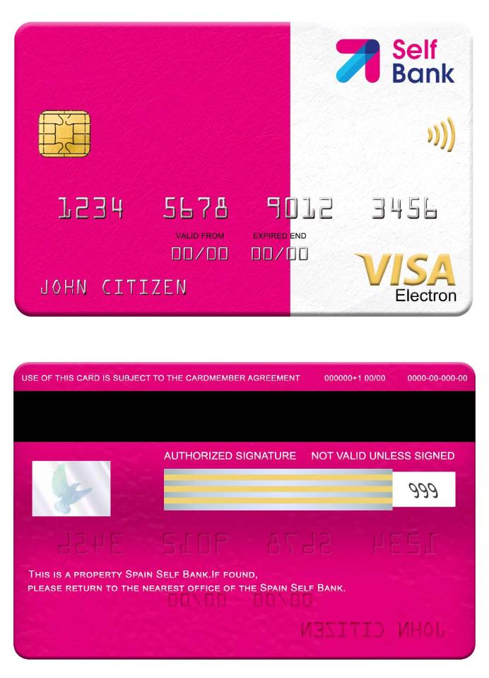 Spain Self Bank visa electron card